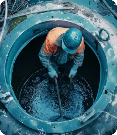 Night shift team performing a 24-hour water tank cleaning service