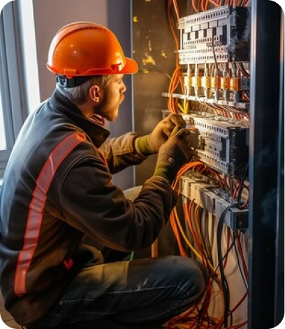 Highly reviewed best electrician in Dubai smiling at a job site