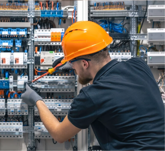 Insured and certified electrical services team working in Dubai