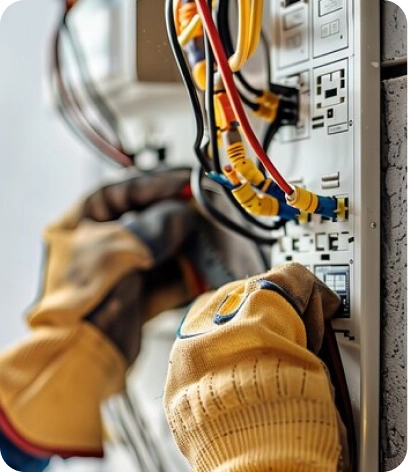 Electrician showing a checklist for comprehensive electrical services in Dubai