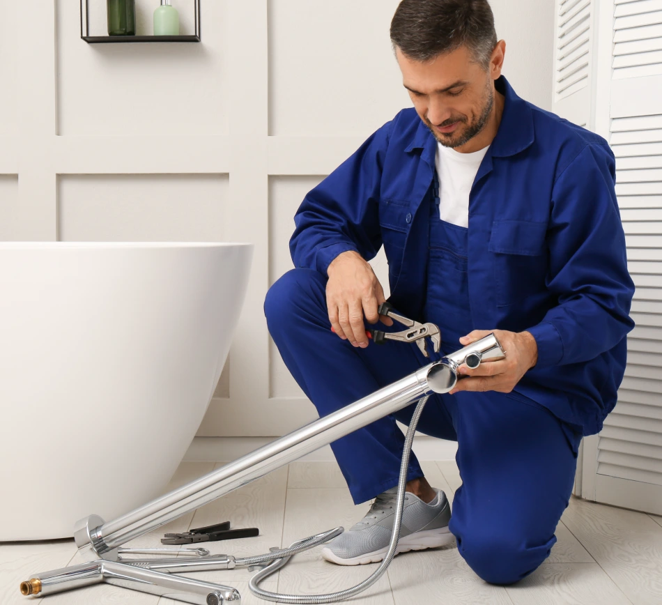 Reliable technician completing a seamless bathtub fixing in Dubai.