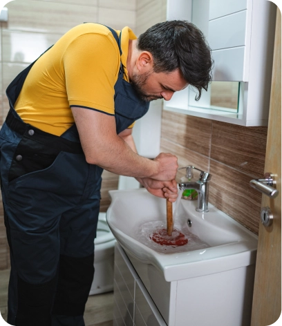 Professional offering same-day drain cleaning service near me for immediate relief.